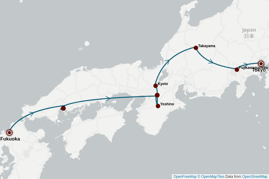 Itinerary Map image for Japan Essentials